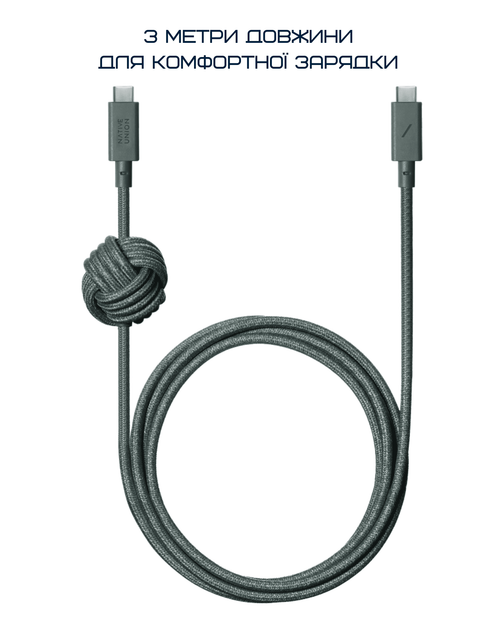 Кабель USB-C to USB-C Native Union Anchor Cable Pro 240W Slate Green (3 m) (ACABLE-C-GRN-NP) - изображение 15