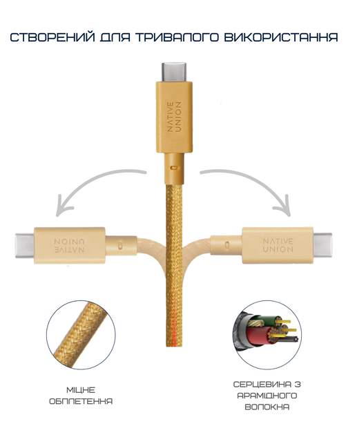 Кабель USB-C to USB-C Native Union Anchor Cable Pro 240W Kraft (3 m) (ACABLE-C-KFT-NP) - изображение 13