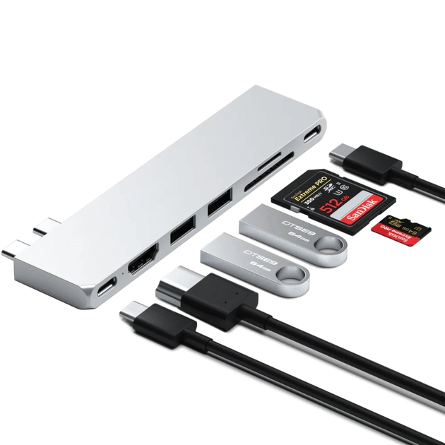 Адаптер Satechi USB-C Pro Hub Slim Silver (ST-HUCPHSS) - Фото 4 Адаптер Satechi USB-C Pro Hub Slim Silver (ST-HUCPHSS) - изображение 4