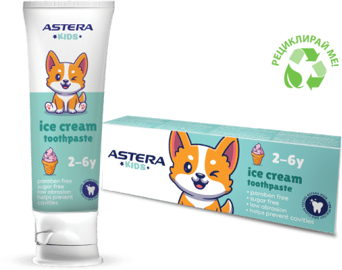 Дитяча зубна паста Astera Kids від 2 до 6 років Ice cream 65 мл (3800046501335) - зображення 2