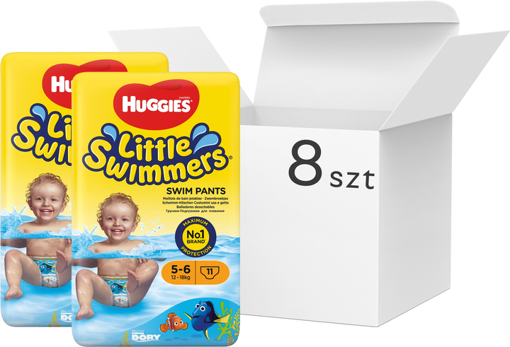 Pieluchomajtki do pływania Huggies Little Swimmers rozmiar 5-6 12-18 kg 8 x 11 szt (5029054656778) - obraz 1