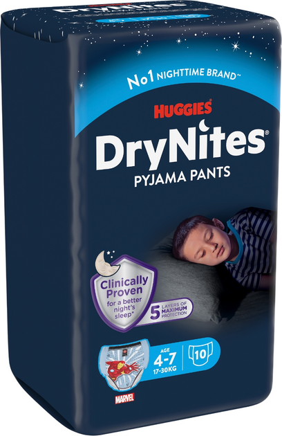 Pieluchomajtki Huggies DryNites dla chłopców rozmiar M 4-7 lat 17-30 kg 3 x 10 szt (5029054546949) - obraz 3