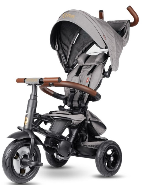 Rowerek trójkołowy Qplay Rito Deluxe Grey (5061047480281) - obraz 1