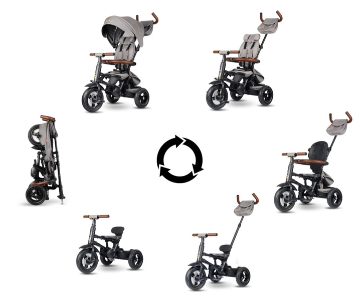 Rowerek trójkołowy Qplay Rito Deluxe Grey (5061047480281) - obraz 9