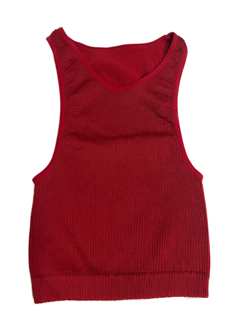 Топ в рубчик женский из микрофибры с открытыми плечами Giulia Halter Top RIB Winery S/M Красный - изображение 5