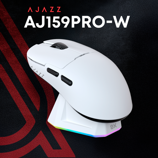Mysz Ajazz AJ159 PRO Wireless/Bluetooth/USB White (AJ159-PRO-W) - obraz 4