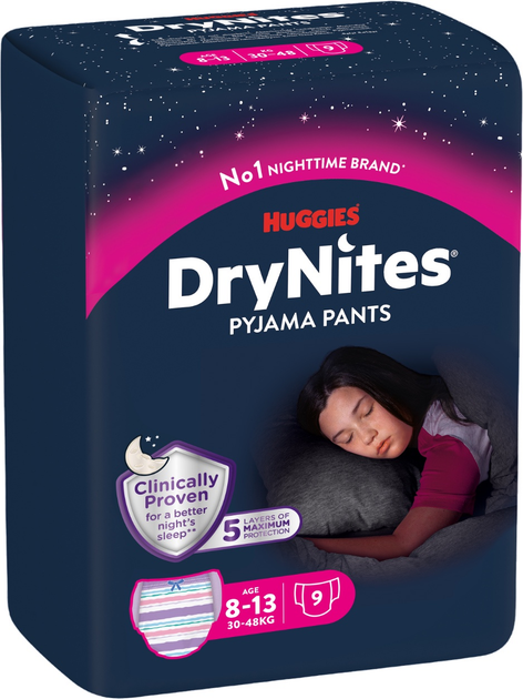 Pieluchomajtki Huggies DryNites dla dziewczynek rozmiar L 8-13 lat 30-48 kg 3 x 9 szt (5029054547007) - obraz 3
