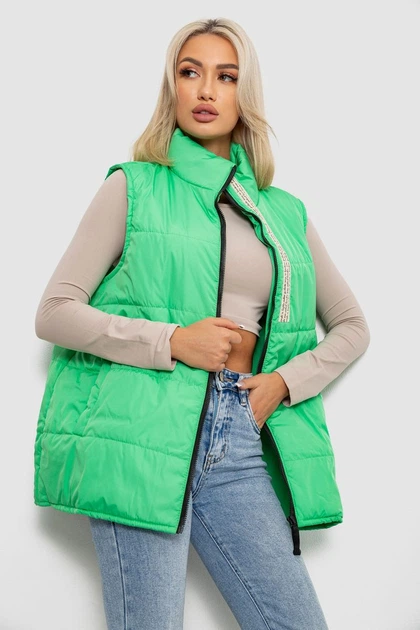 Жилет женский демисезонный, цвет салатовый, 4XL, 257R95 - Фото 3 Жилет женский демисезонный, цвет салатовый, 4XL, 257R95 - изображение 3