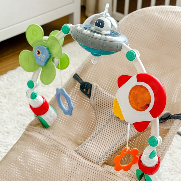 Pałąk z zawieszkami Woopie  BABY Kosmos do łóżeczka, wózka, fotelika samochodowego (5906280652654) - obraz 9