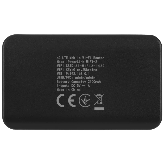 Мобильный маршрутизатор 2E PowerLink (MiFi-2) LTE Wi-Fi4 1xType-C 1xCRC9 2100мА•ч - изображение 3
