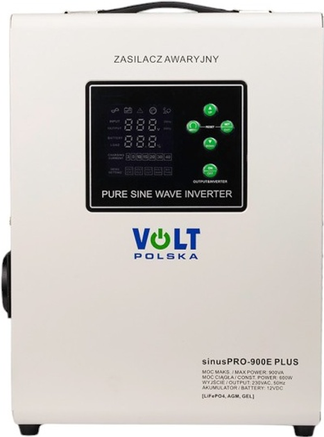 ДБЖ Volt Polska sinusPRO 900 E Plus 12/230V 600W/900VA (3SPM09012M) - зображення 1