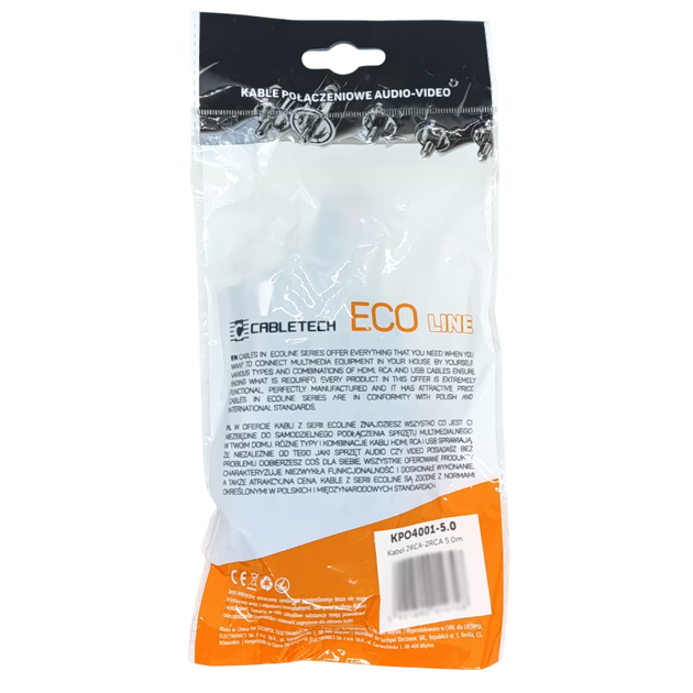 Audio - Video Инсертный Кабель Cabletech Eco-line 2RCA - 2RCA Cable 5м Black - изображение 7