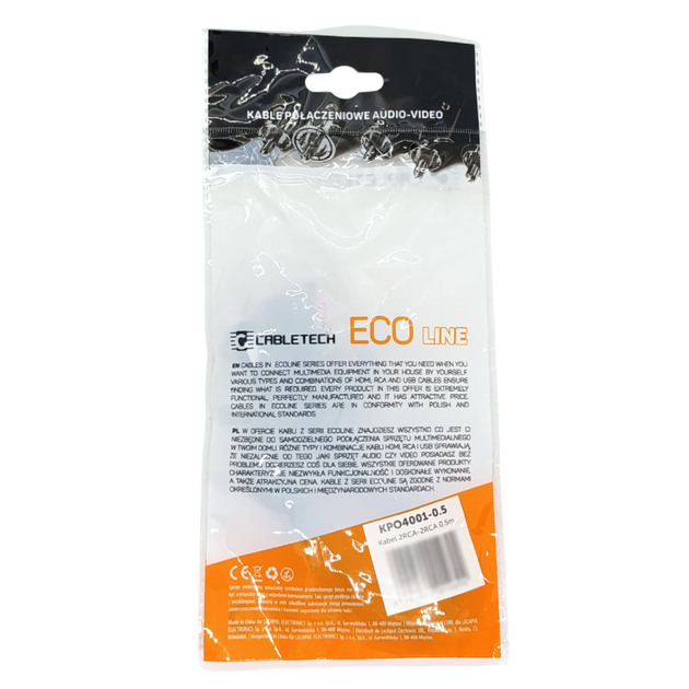 Audio - Video Инсертный Кабель Cabletech Eco-line 2RCA - 2RCA Cable 0.5м Black - Фото 7 Audio - Video Инсертный Кабель Cabletech Eco-line 2RCA - 2RCA Cable 0.5м Black - изображение 7