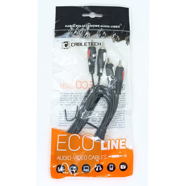 Audio - Video Инсертный Кабель Cabletech Eco-line 2RCA - 2RCA Cable 1.8м Black - изображение 8