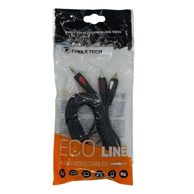 Audio Кабель Cabletech Eco-line jack 3.5 - 2RCA Cable 5м Black - изображение 10
