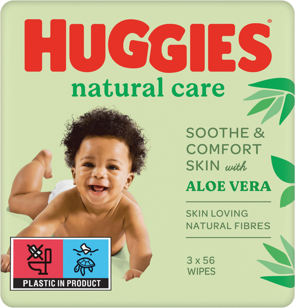 Chusteczki nawilżane dla niemowląt Huggies Natural Care 4 x 168 szt (5029053550176/4) - obraz 2