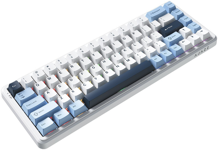 Klawiatura przewodowa Ajazz AK680 MAX Magnetic Rice Switch USB Biały/Niebieski (AK680-M-BWD-A) - obraz 3