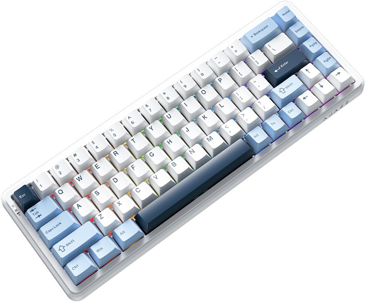 Klawiatura przewodowa Ajazz AK680 MAX Magnetic Rice Switch USB Biały/Niebieski (AK680-M-BWD-A) - obraz 4