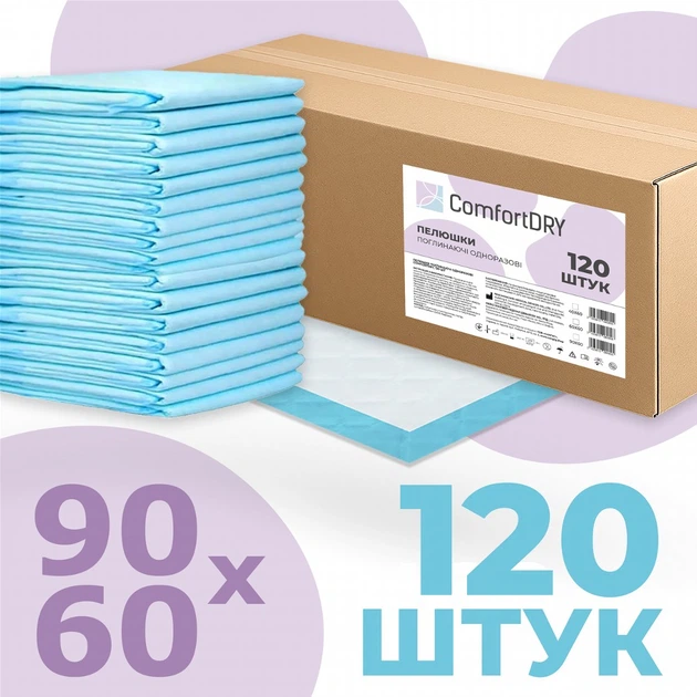 Пеленки впитывающие одноразовые Sangig ComfortDry 60х90 см 120 шт (2025612090605) - изображение 2