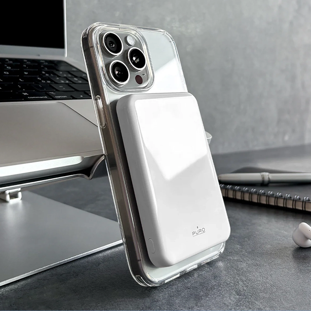 Powerbank Puro Mag Plus Qi2 5000 mAh 20W White (8018417500329) - obraz 2
