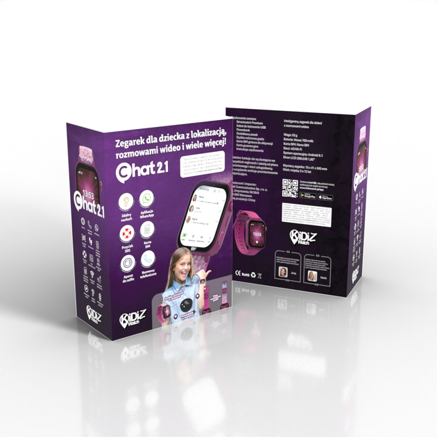 Smartwatch dla dzieci Kidiz Chat Pink (5906800867209) - obraz 6
