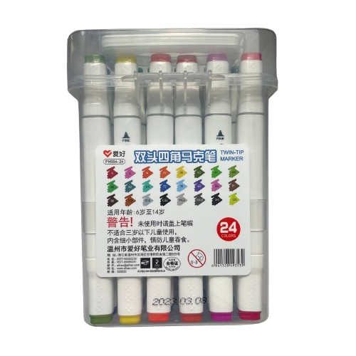 Набір скетч-маркерів 24 шт. для малювання двосторонніх Aihao sketchmarker (PM554-24) - зображення 5