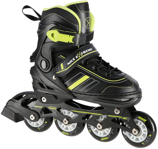 Łyżworolki Nils Extreme NH18191 2 w 1 rozmiar M Czarno-limonowe (5907695591392) - obraz 1