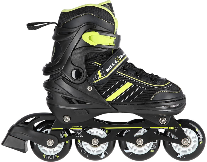 Łyżworolki Nils Extreme NH18191 2 w 1 rozmiar M Czarno-limonowe (5907695591392) - obraz 2