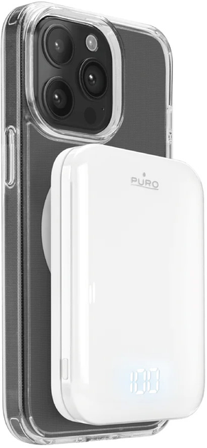 Powerbank Puro Mag Plus 5000 mAh 20W White (8018417500312) - obraz 1