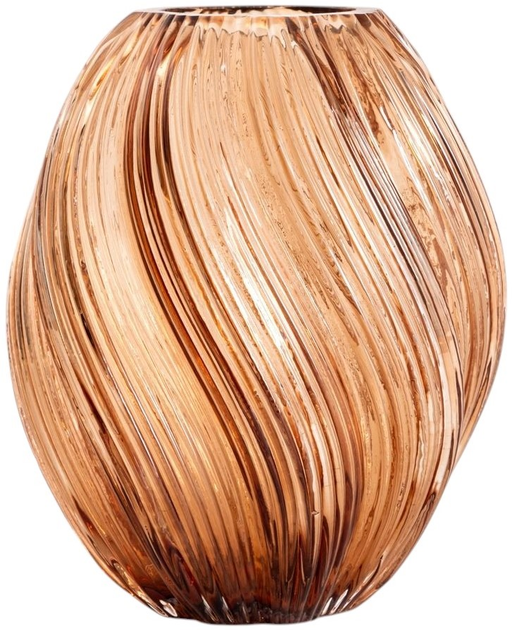 Ваза Homla SWIRL скляна закручена бежева 17 x 21 см (5906496750199) - зображення 1