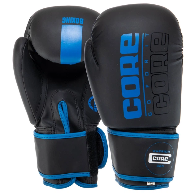 Перчатки для бокса и единоборств на липучке Core Boxing Heroe 8540 Black-Blue 12 унций - Фото 1 Перчатки для бокса и единоборств на липучке Core Boxing Heroe 8540 Black-Blue 12 унций - изображение 1