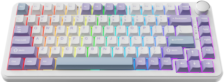 Klawiatura przewodowa Ajazz AK820 Max Magnetic switch USB Biały/Fioletowy (AK820MAX-WM-PWB) - obraz 2