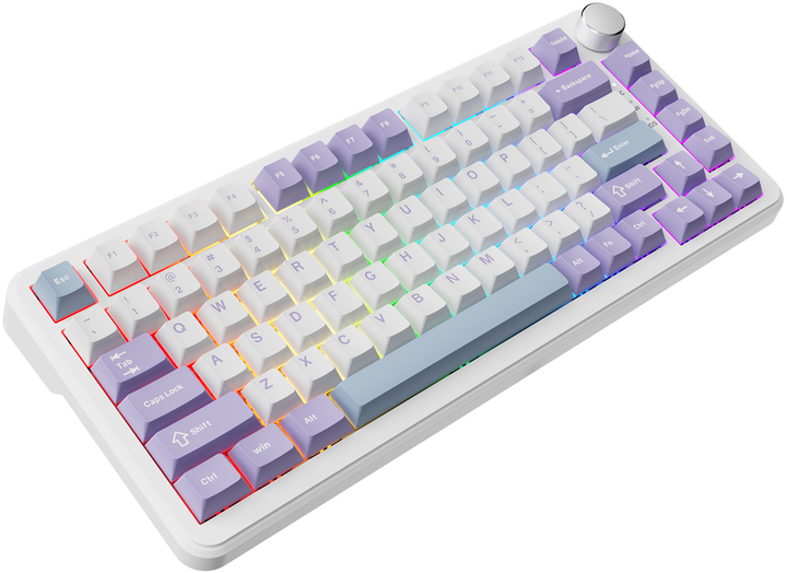 Klawiatura przewodowa Ajazz AK820 Max Magnetic switch USB Biały/Fioletowy (AK820MAX-WM-PWB) - obraz 3