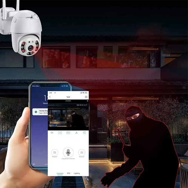 Вулична IP Wi-Fi 2Mp камера відеоспостереження з датчиком руху та віддаленим доступом AW6 (L) - зображення 4