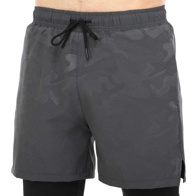 Шорти подвійні спортивні чоловічі Zelart Fit 9007 розмір XL (170-175 см) Grey Camouflage - Фото 2 Шорти подвійні спортивні чоловічі Zelart Fit 9007 розмір XL (170-175 см) Grey Camouflage - зображення 2