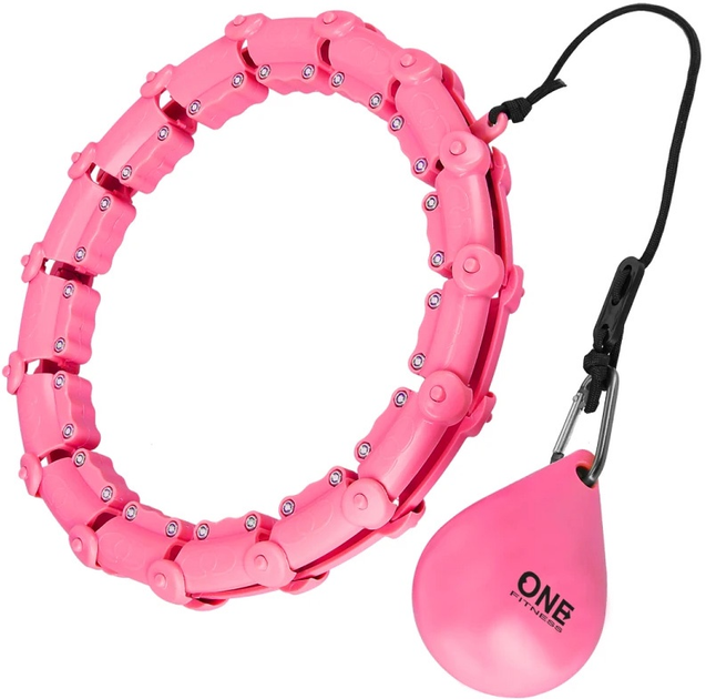 Hula-hop HMS OHA02 Pink z wypustkami i obciążnikiem One Fitness + pas BR160 (5907695552928) - obraz 3