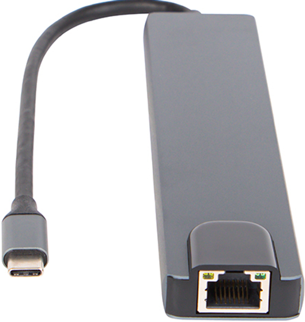 USB-хаб Blow K-08 8-in-1 USB-C to 2x USB 3.0\1x SD\1x microSD\1x HDMI 4K\2x PD 3.0 USB typ C\1x RJ45 Grey (5900804150893) - зображення 3