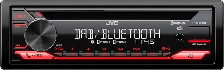Автомагнитола JVC KD-DB622BT / Bluetooth / AUX / USB / CD / DAB+ / 1DIN Б/В k1 - изображение 2