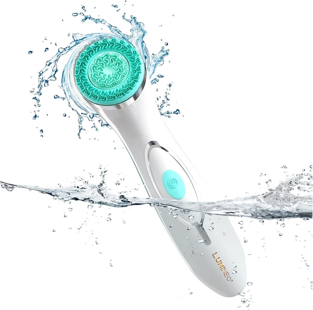 Szczoteczka do twarzy Lumineo Brush Pro 4 końcówki + żel do wszystkich rodzajów skóry turkusowa (5904726872802) - obraz 7