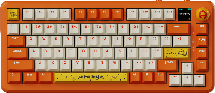 Klawiatura bezprzewodowa Ajazz AK820 Max Avocado switch USB/Bluetooth Pomarańczowy/Biały (AK820MAX-AS-OW) - obraz 5