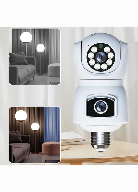 Беспроводная камера видеонаблюдения в патроН PTZ-Lamp E9 (2 камеры). - изображение 6