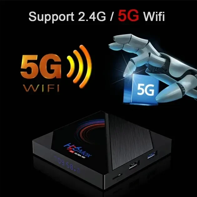 Смарт ТВ приставка Android 10.0 для телевізора Н96 4/64GB Wi-Fi Smart TV BoX - зображення 5