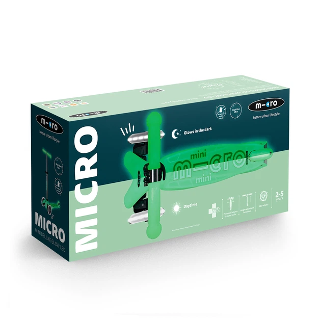 Самокат Micro серии Mini Deluxe Glow LED - Ледяной лайм - изображение 3