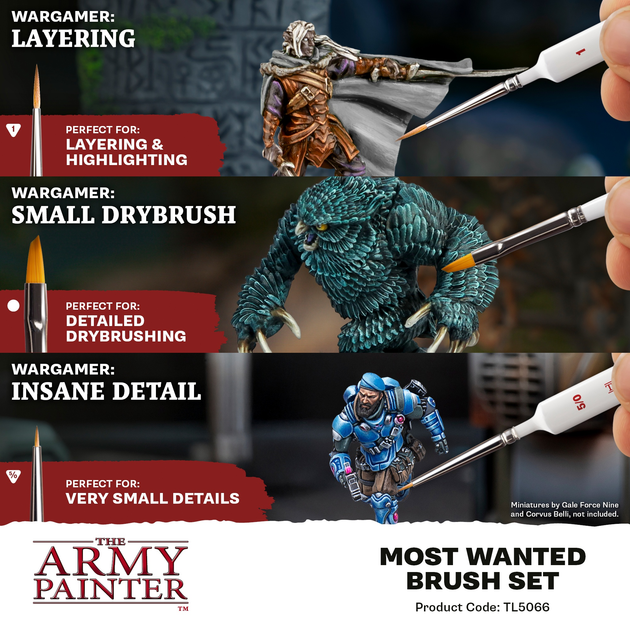 Zestaw pędzli The Army Painter Most Wanted Brush Set 3 szt (5713799506602) - obraz 2