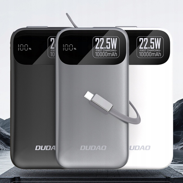 Powerbank Dudao K31 10000 mAh 22.5W Gray (6977196681990) - obraz 2