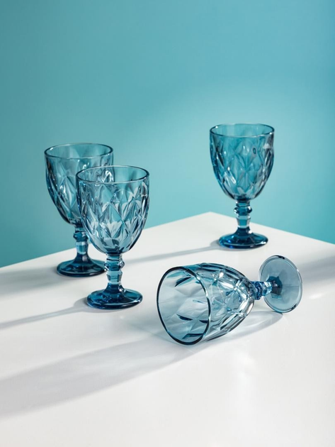Zestaw kieliszków Homla LUNO do wina niebieskie 340 ml 4 szt (5906496748202) - obraz 5