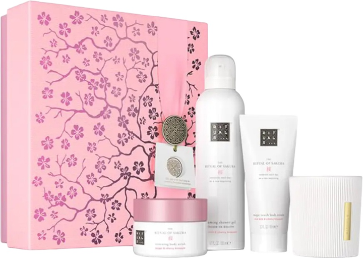 Zestaw Rituals The Ritual Of Sakura Krem do ciala 100 ml + Peeling do ciala 125 ml + Zel pod prysznic 200 ml + Swieca zapachowa 140 g (8719134184549) (955555911903704) - Outlet - obraz 1