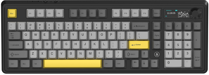 Klawiatura bezprzewodowa Ajazz AK980 Gift Switch V2 USB/Bluetooth Czarny/Szary (AK980-GV2-BGY) - obraz 2