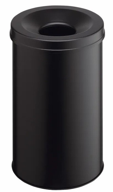 Kosz na śmieci Durable SAFE 30 ognioodporny metalowy Czarny (4005546988542) - obraz 1
