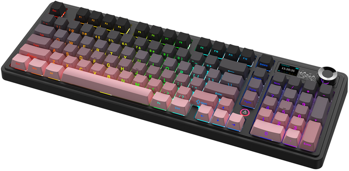 Klawiatura bezprzewodowa Ajazz AK980 Gift Switch V2 USB/Bluetooth Czarny/Różowy (AK980-GV2-GP) - obraz 5